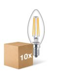 Confezione Multipack 10x Philips Corepro LED Candela E14 Filamento Chiara 6.5W 806lm - 840 Bianco Freddo | Sostitutiva 60W